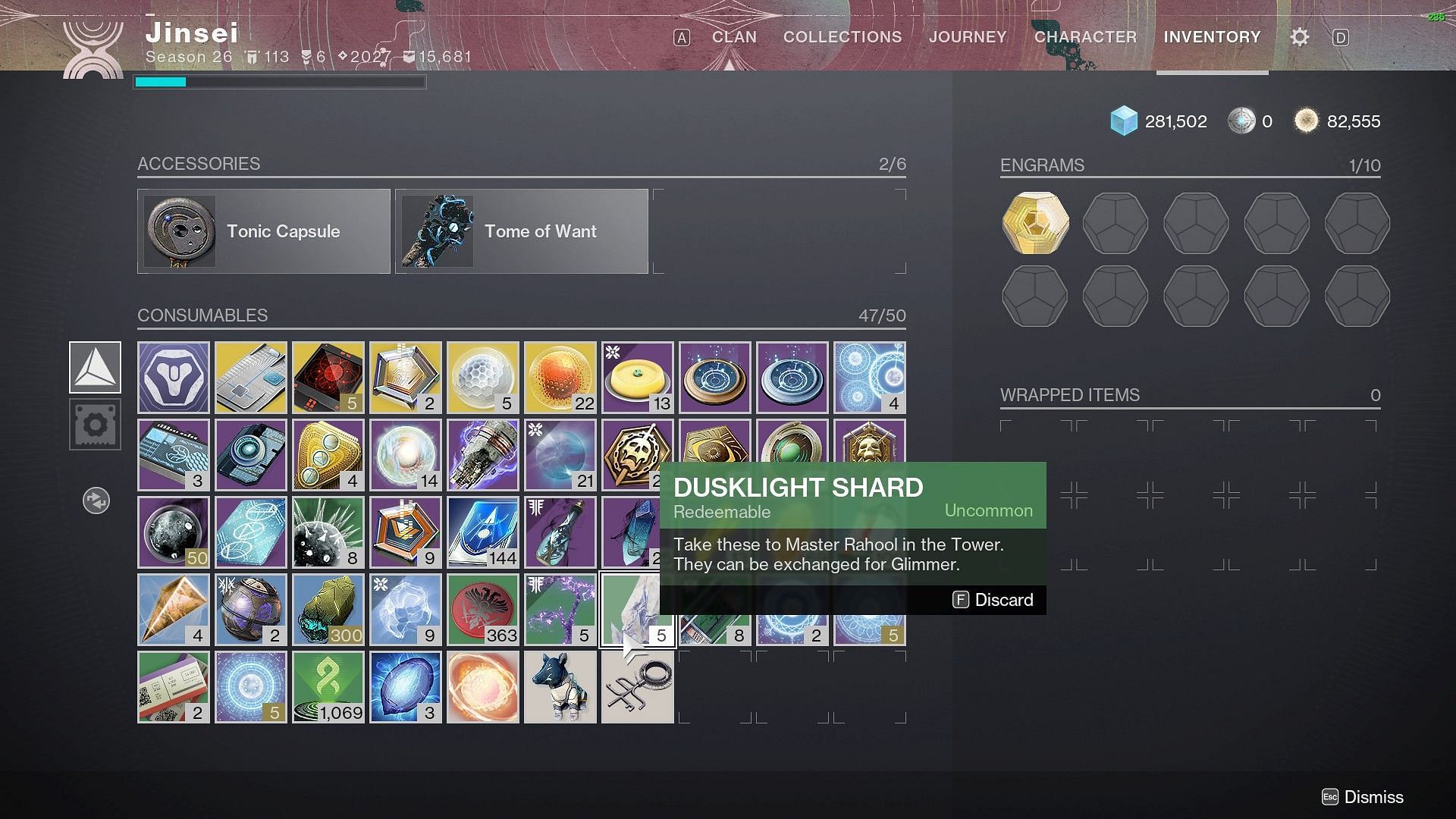 Planetary materials in Destiny 2 (Image via Bungie)